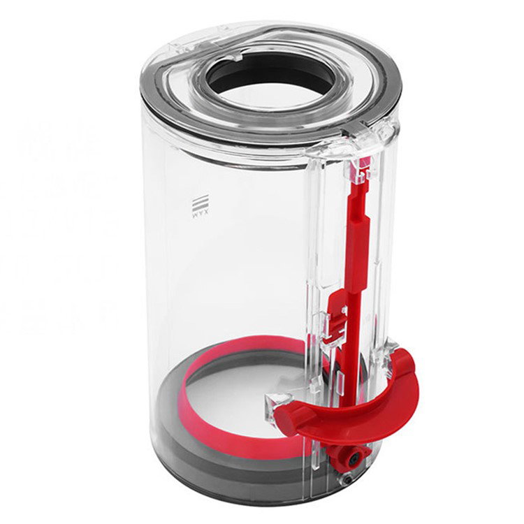 Nærbillede af støvbeholder til Dyson V10