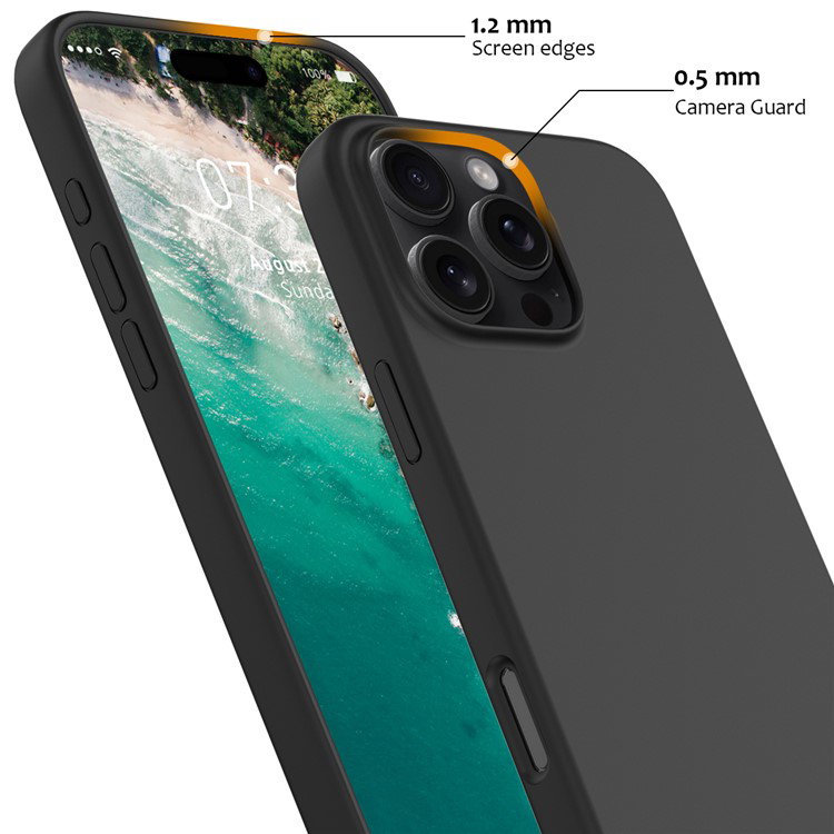 Stødabsorberende iPhone 16 Pro cover i sort