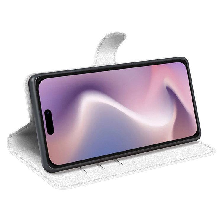 Læder Wallet Cover til iPhone 16 i hvid