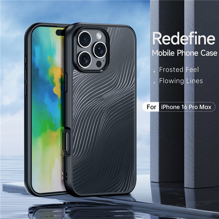 Sort iPhone 16 Pro Max cover med telefon isat