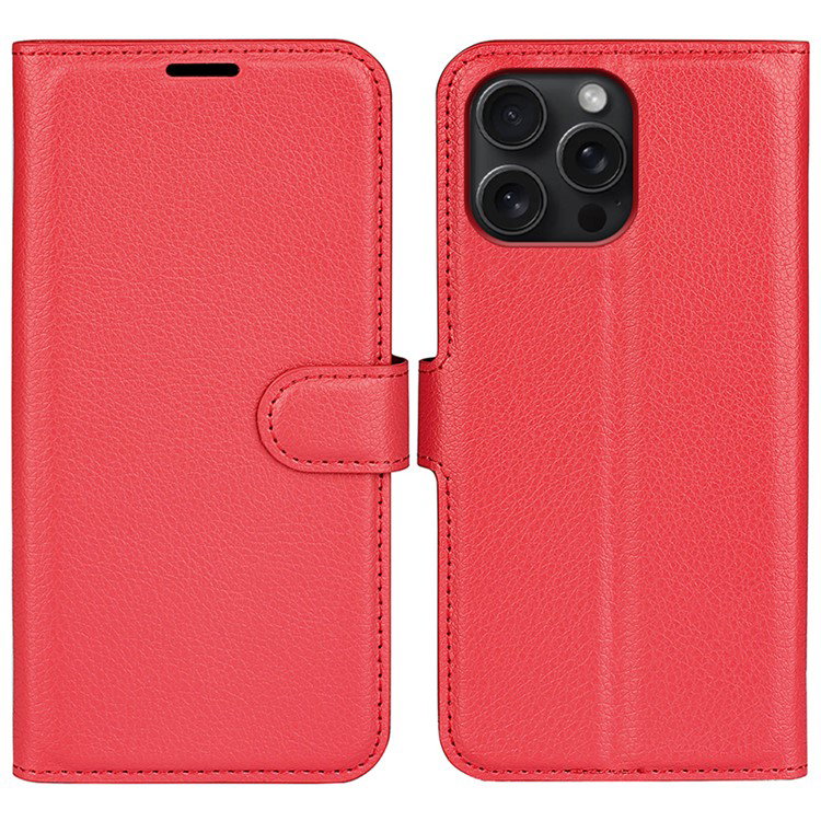  iPhone 16 Pro Max Læderetui Rød bagside