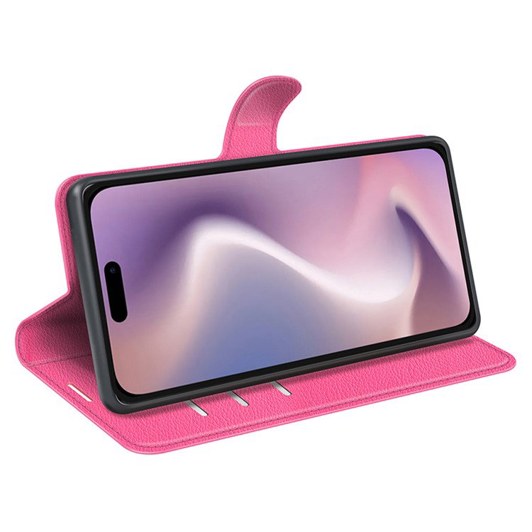 Foldbar Stativfunktion på iPhone 16 Pro Læder Pung Etui
