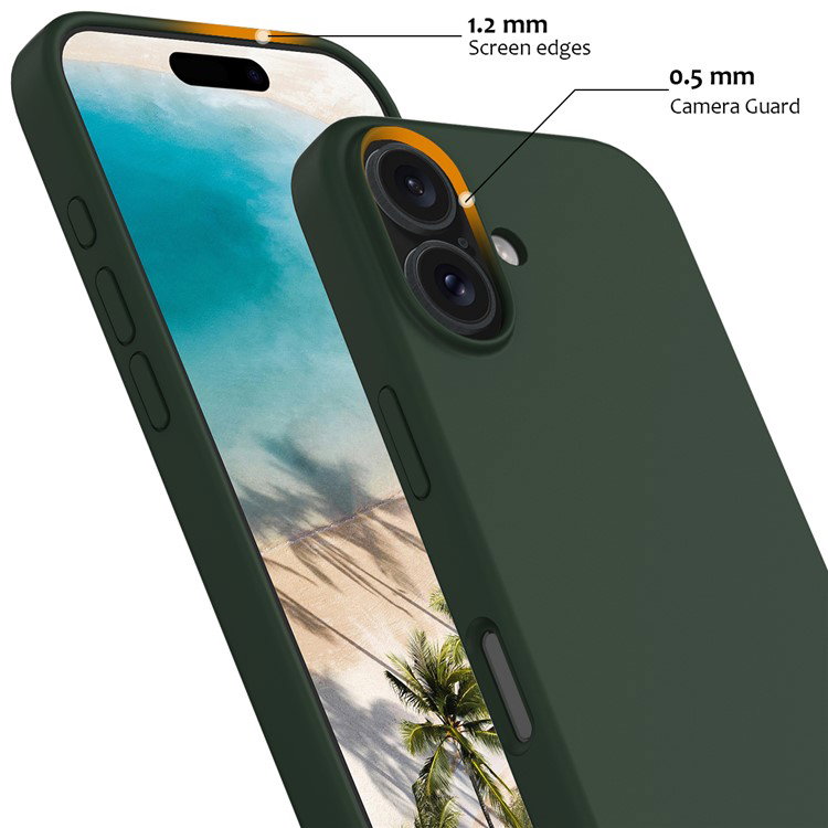Nærbillede af iPhone 16 Plus coverets materiale