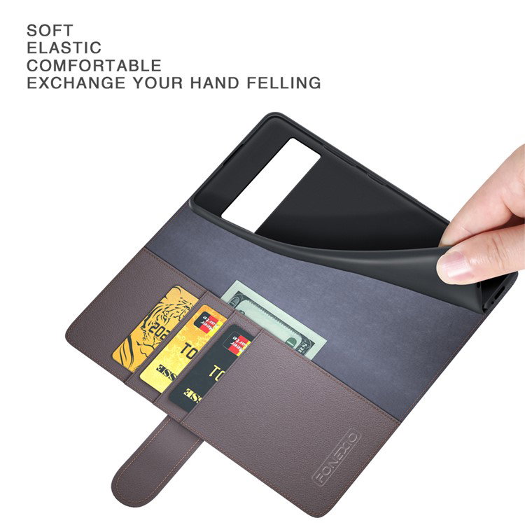 Google Pixel 8 Pro Læder Flip Cover detaljer af kortlommer