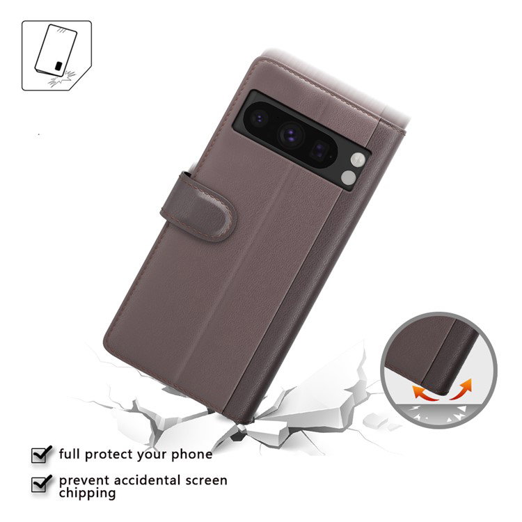 Google Pixel 8 Pro Læder Flip Cover fjernet fra telefon