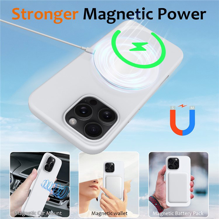 iPhone 16 Pro silikone cover close-up af MagSafe