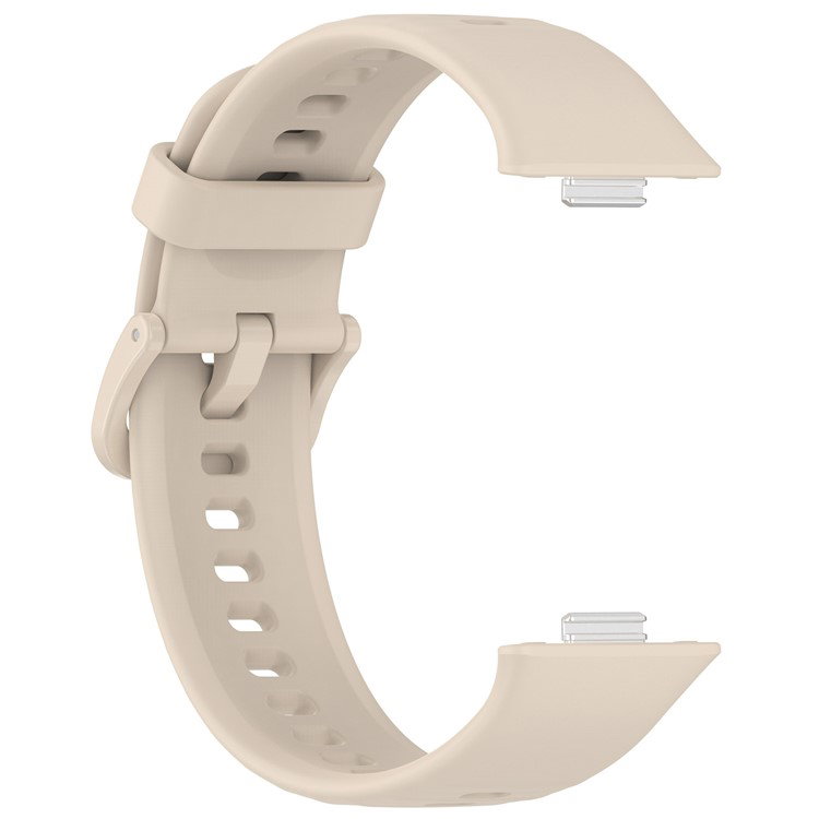 Adjustable Ivory Silicone Strap with Silver Buckle