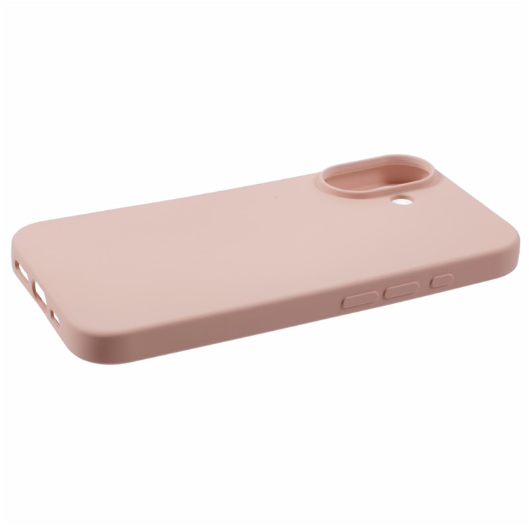 Lyserød iPhone 16 Plus beskyttelsescover i hånd