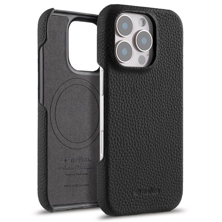 Lædercover til iPhone 16 Pro Max bagfra