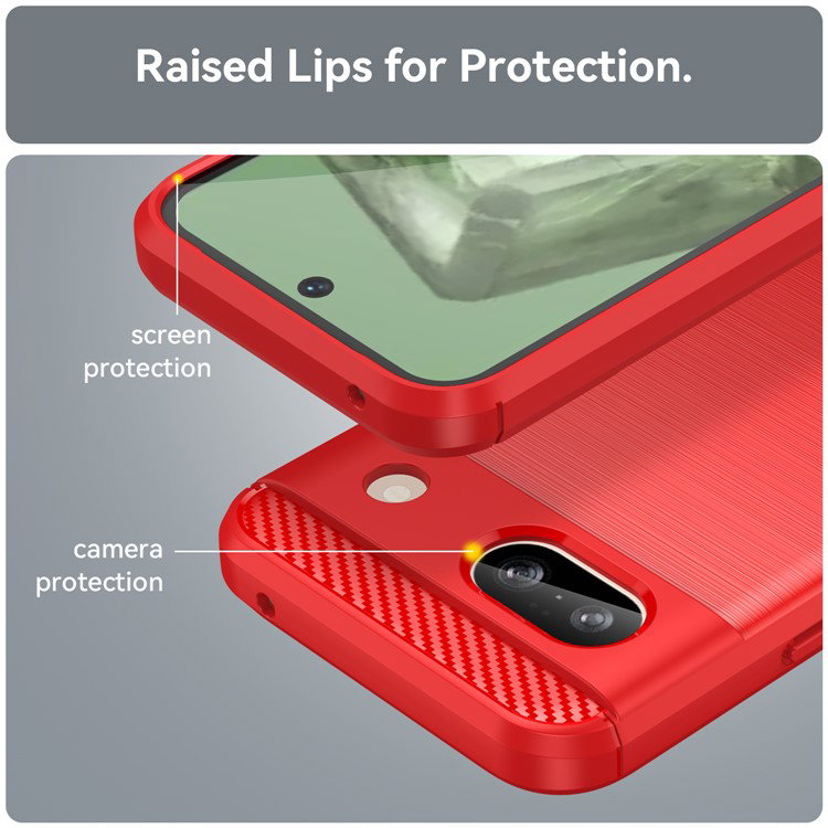 Google Pixel 8a rødt TPU cover hævede kanter