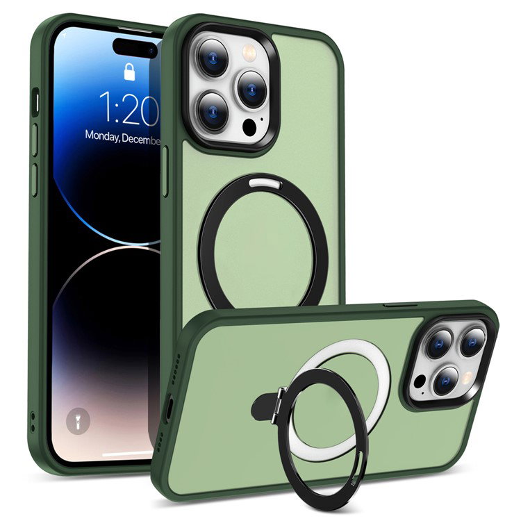 Detaljer af det grønne iPhone 16 Pro Max cover