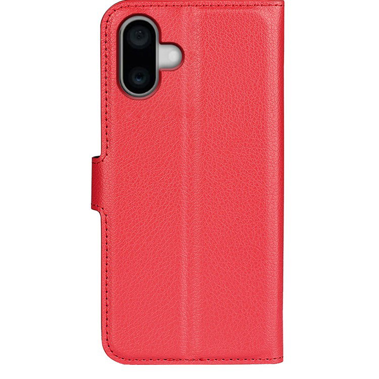 Læder Wallet Cover til iPhone 16 foldet som stativ