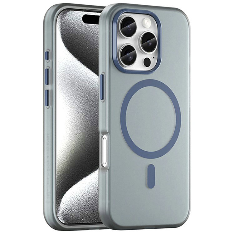Mørk blå iPhone 16 Pro cover bagfra med MagSafe