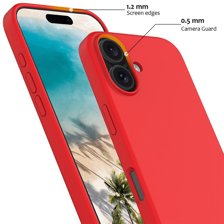 Rødt mobilcover til iPhone 16 Plus