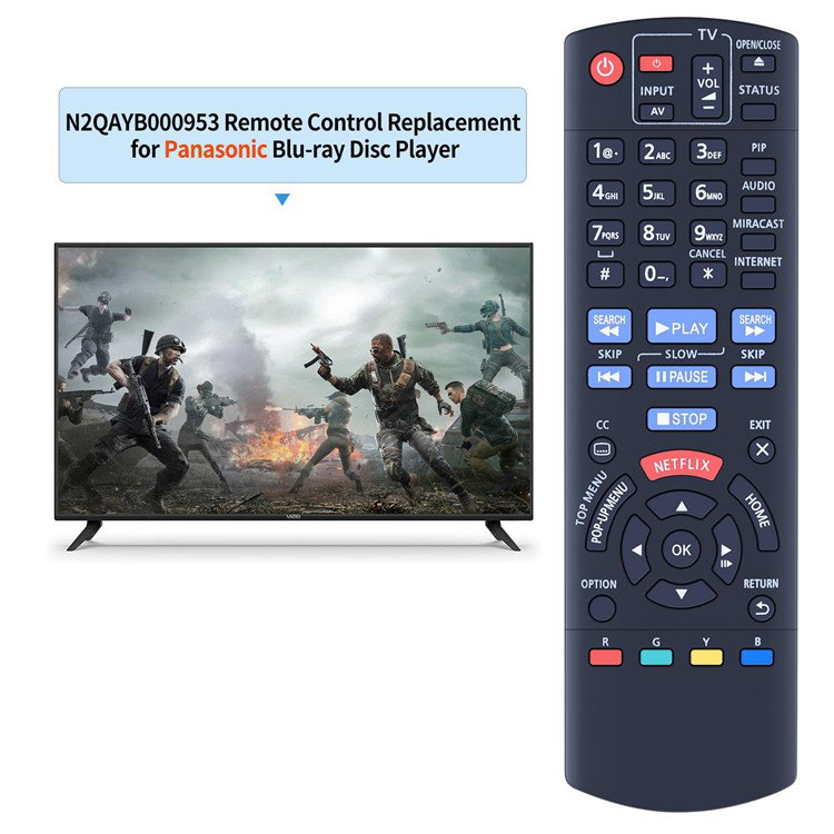 Erstatningsfjernbetjening til Panasonic TV i hånden