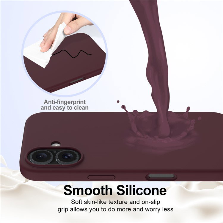 Indvendig fiberoverflade på iPhone 16 Plus siliciumcover