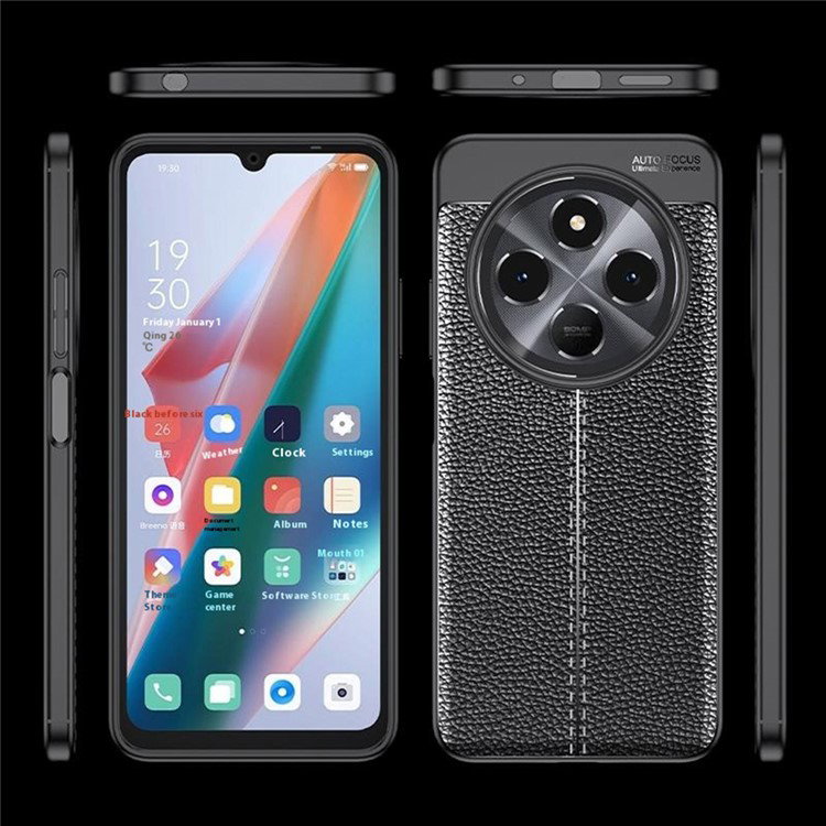 Nærbillede af teksturen på Xiaomi Redmi 14C cover