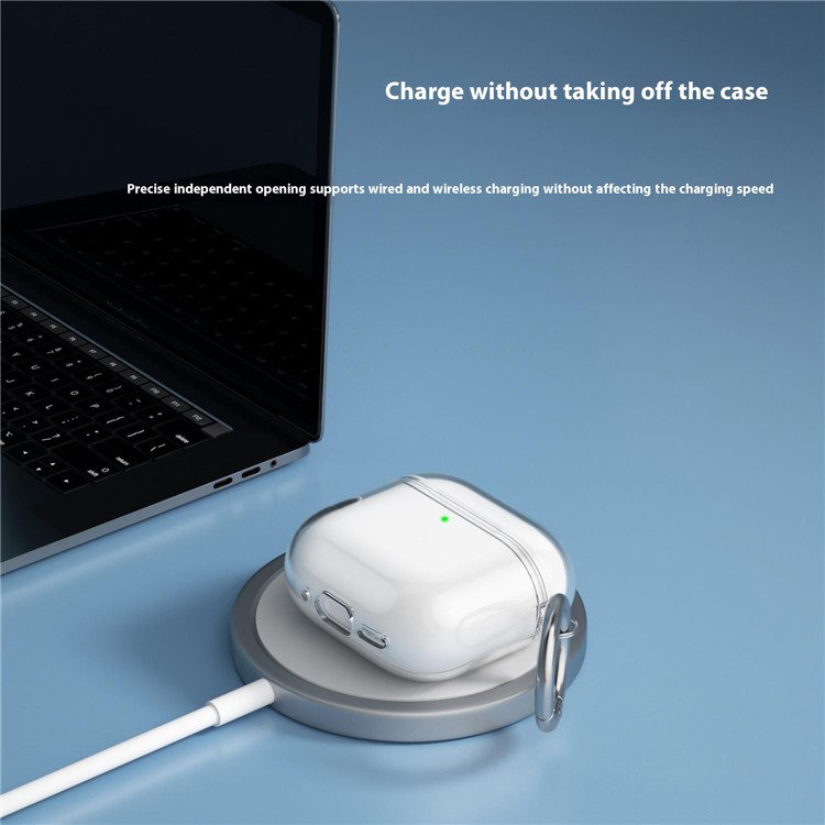 Stødafvisende blå cover på AirPods 4
