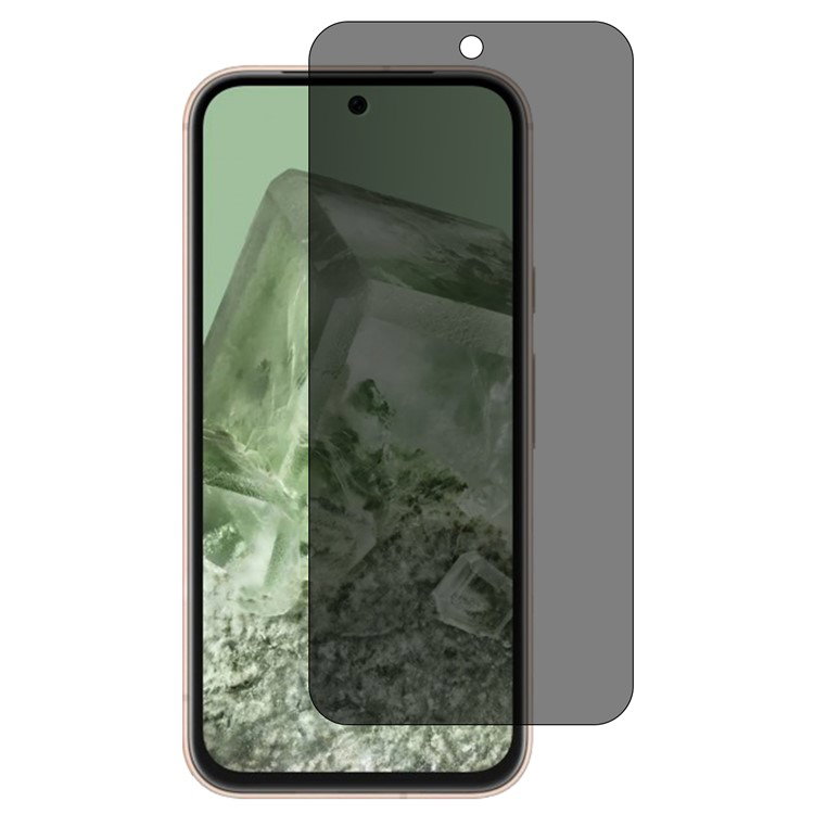 Beskyttelsesglas med privatlivsfilter på Google Pixel 8a