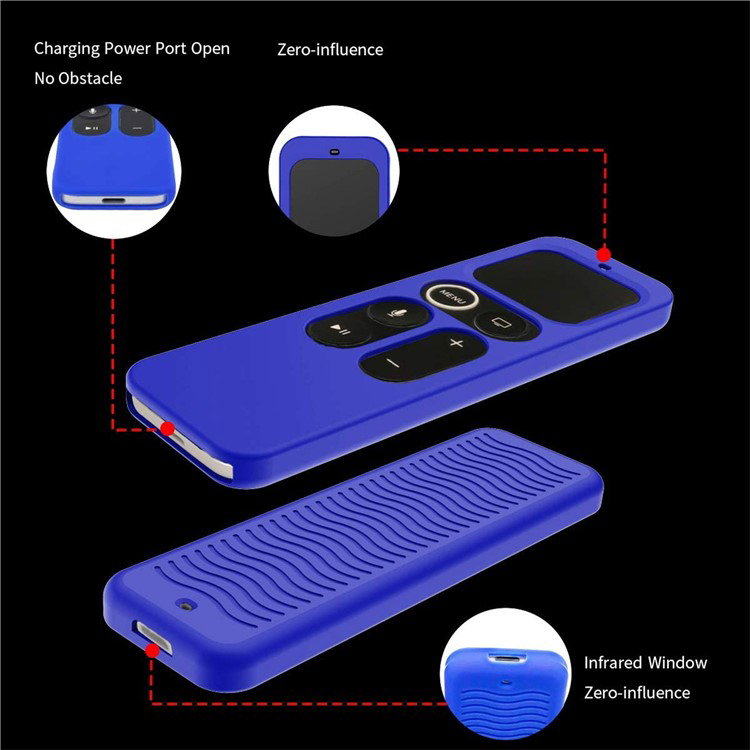 Blåt silikonecover til Apple TV 4K 4th gen fjernbetjening
