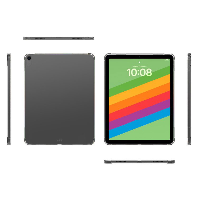 Komplet visning af iPad Air 11 2024 i gennemsigtigt cover