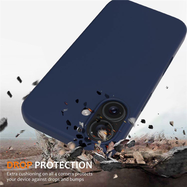Mørkeblå iPhone 16 Plus cover nærbillede