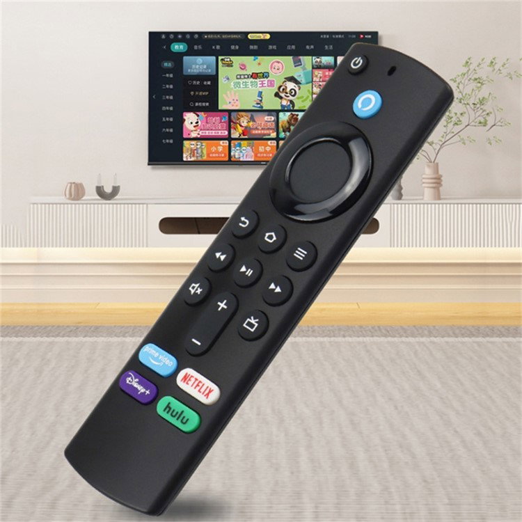 Nærbillede af knapperne på Amazon Fire TV Stick fjernbetjening