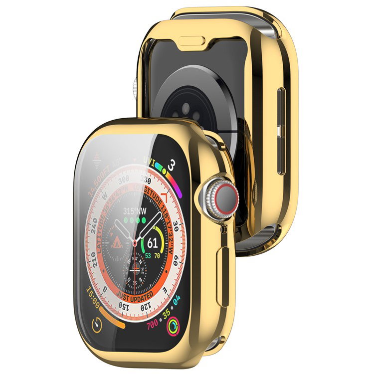 Detaljer af TPU beskyttelsescover i guld til Apple Watch