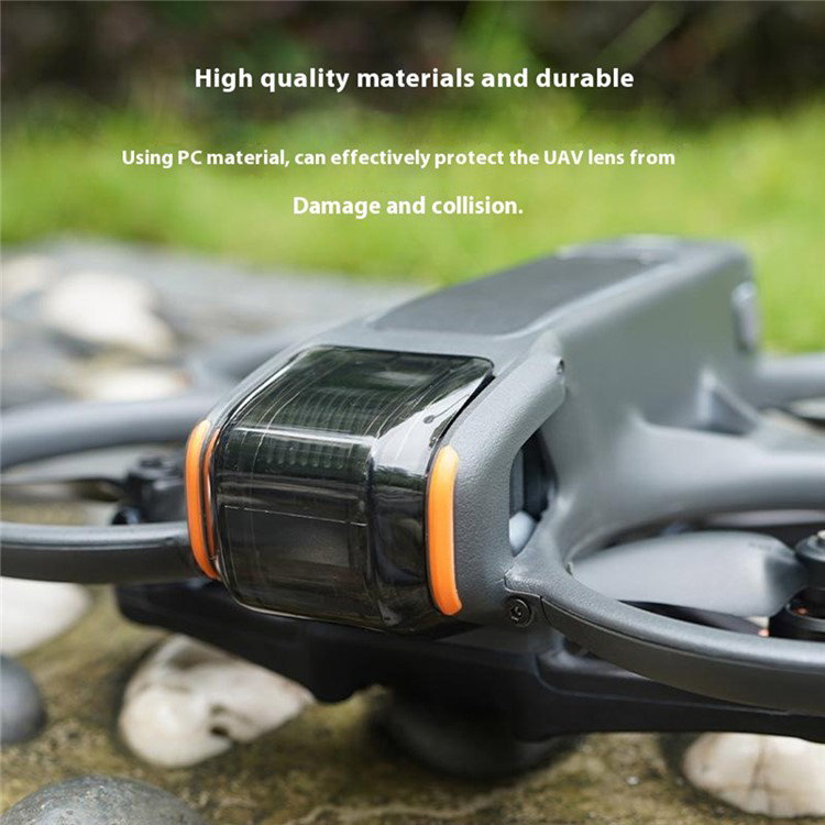 Linsebeskytter vist ved siden af drone