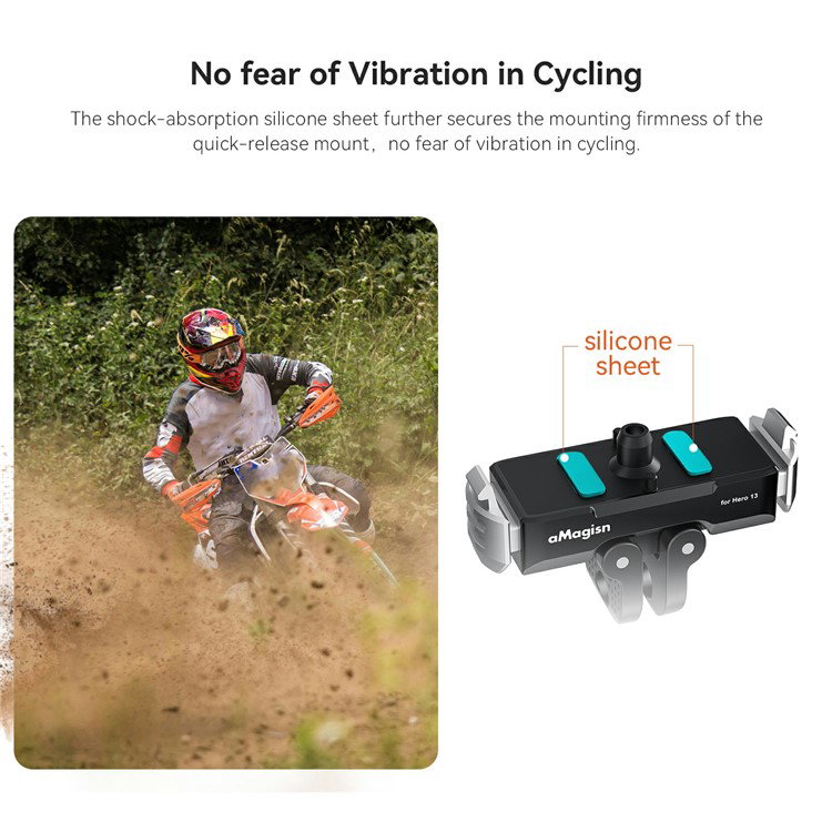 Kompakt GoPro beslag i metal set fra fronten