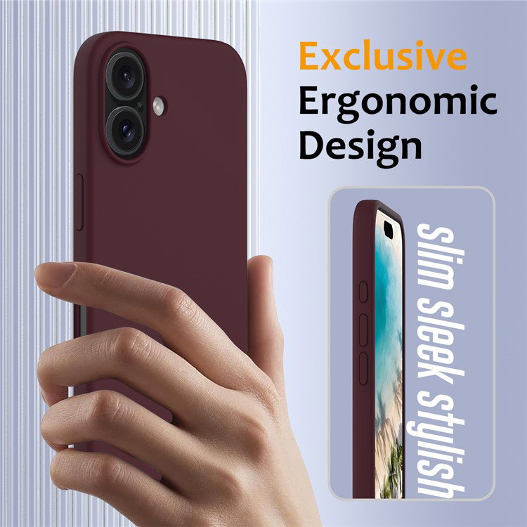 Stødabsorberende iPhone 16 Plus cover i vinrød