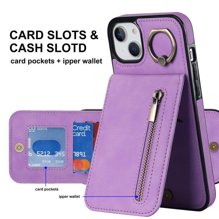 Lilla iPhone 15 cover lukket