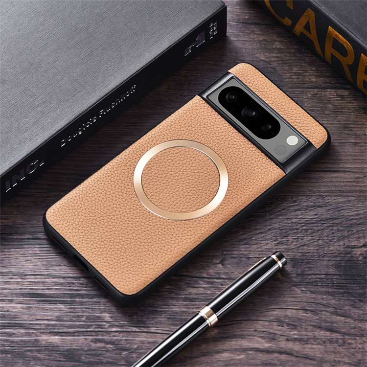 Google Pixel 8 Pro magnetisk lædercover guldfarvet side
