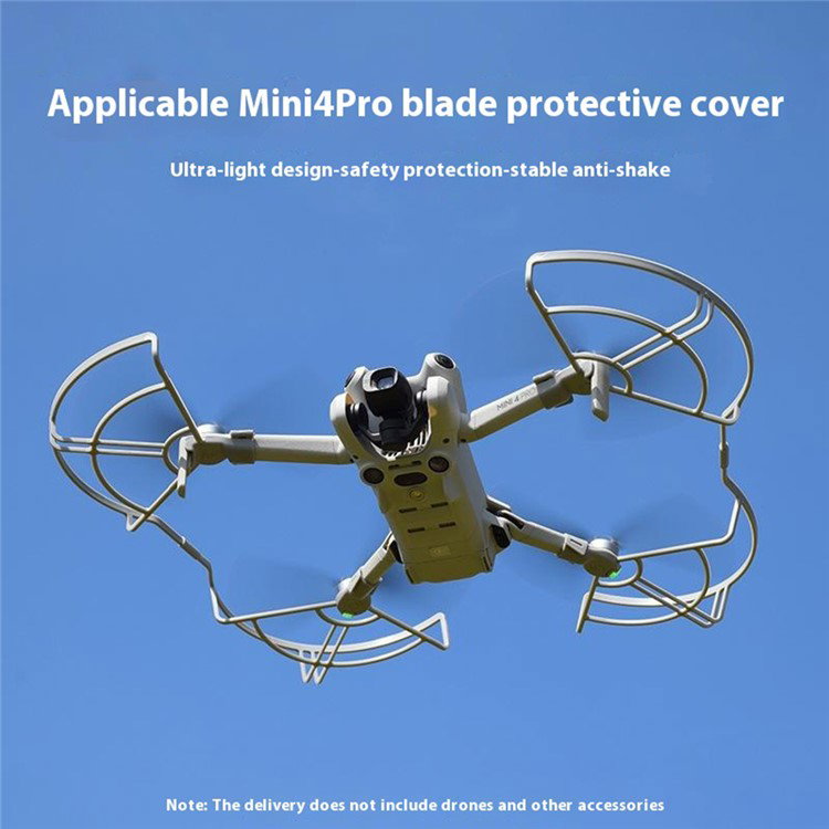 DJI Mini 4 Pro drone med installeret propellerbeskytter