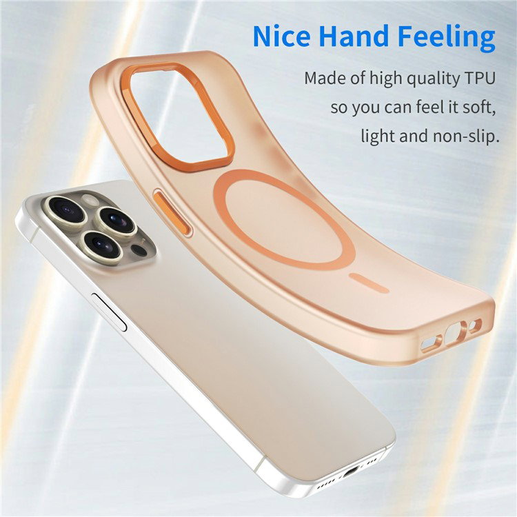 Cover med iPhone 16 Pro i en hånd