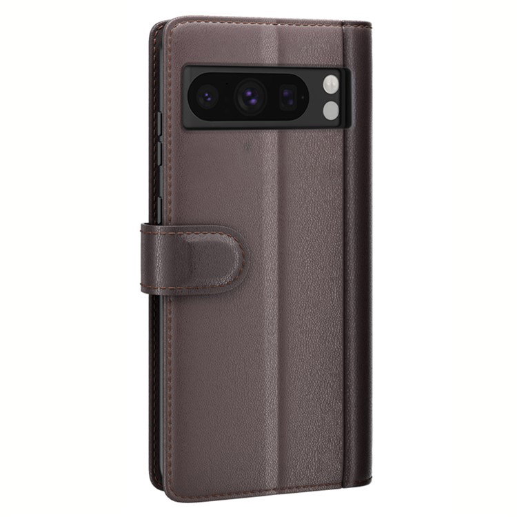 Google Pixel 8 Pro Læder Flip Cover med telefon i brug