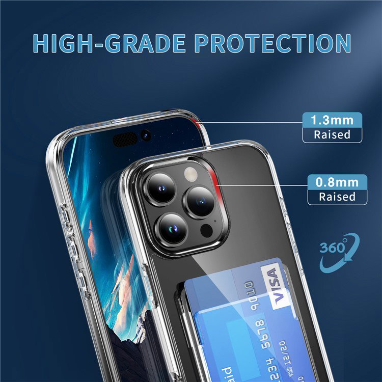 Sidevisning af gennemsigtigt iPhone 16 Pro cover