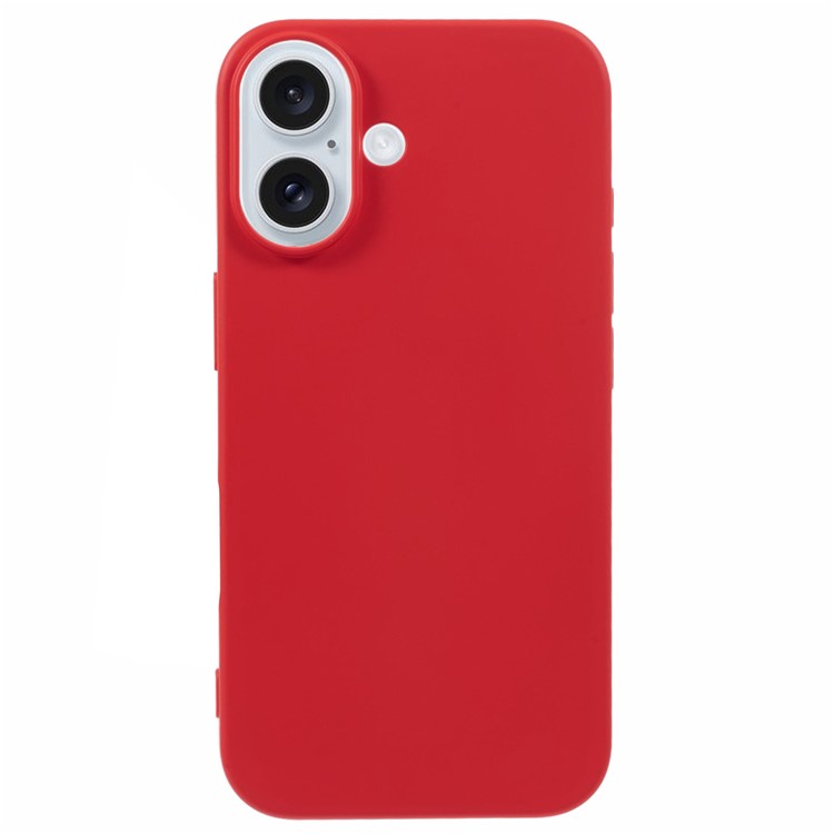 Nærbillede af rød iPhone 16 Plus TPU cover tekstur