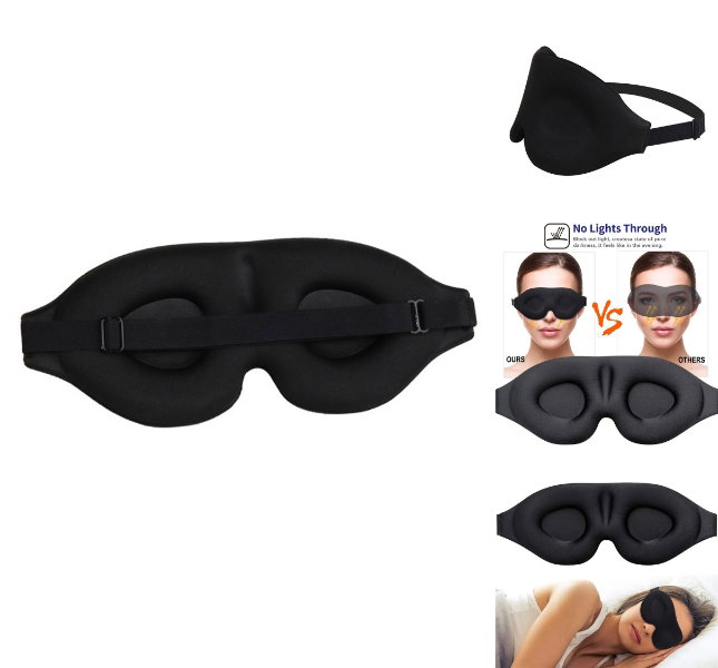 Sovebrille set forfra med justerbar rem
