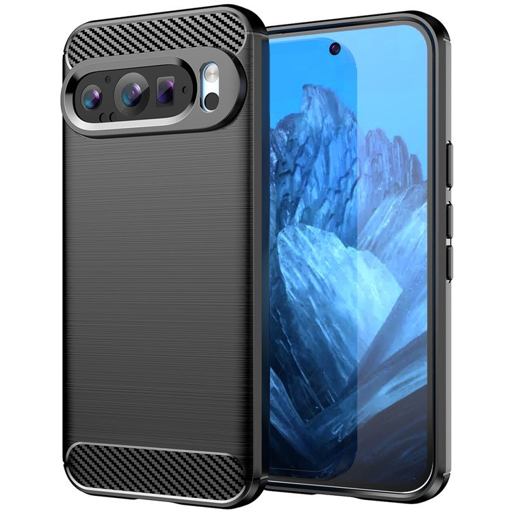 Sort TPU cover til Google Pixel 9 vises bagfra
