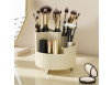 Makeup Organizer med drejbar børsteholder – Opbevaring til kosmetik og tilbehør - Beige / Roterende rack
