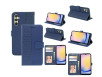 Samsung Galaxy A25 5G Flipcover - Kubisk Mønster & Kortholder - Blå