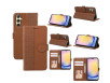 Samsung Galaxy A25 5G Flipcover - Kubisk Mønster & Kortholder - Brun