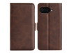 Google Pixel 9a Læder Flip Cover - Brun