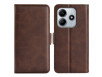 Xiaomi Redmi Note 14 5G Læder Flip Cover med Kortholder - Brun