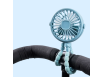 Transportabel Blæser til Barnevogn / Ventilator med 3 Styrker, Lys & Blækspruttedesign - Blå