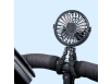 Transportabel Blæser til Barnevogn / Ventilator med 3 Styrker, Lys & Blækspruttedesign - Sort