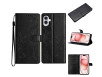 iPhone 16 Pung Etui - Sommerfugle & Blomstermotiv - Sort