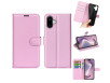 iPhone 16 Plus Graviera Læder Flip Cover - Lyserød