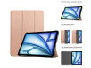 iPad Air 13” M2 (2024) / (2025) Cover med Auto Wake/Sleep & Stående Funktion - PU Læder - Rose Gold